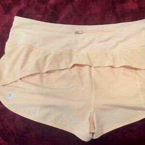Lululemon Womens Speed Up High-Rise Lined Short 4" Mango Dream Size 18 Very Good